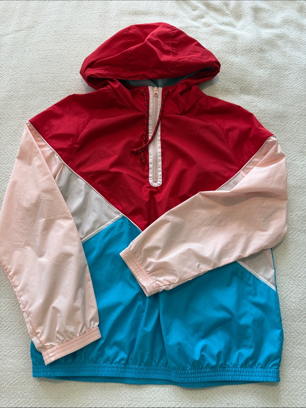 Xersion Blue Windbreaker with Red and Powder Pink Trim